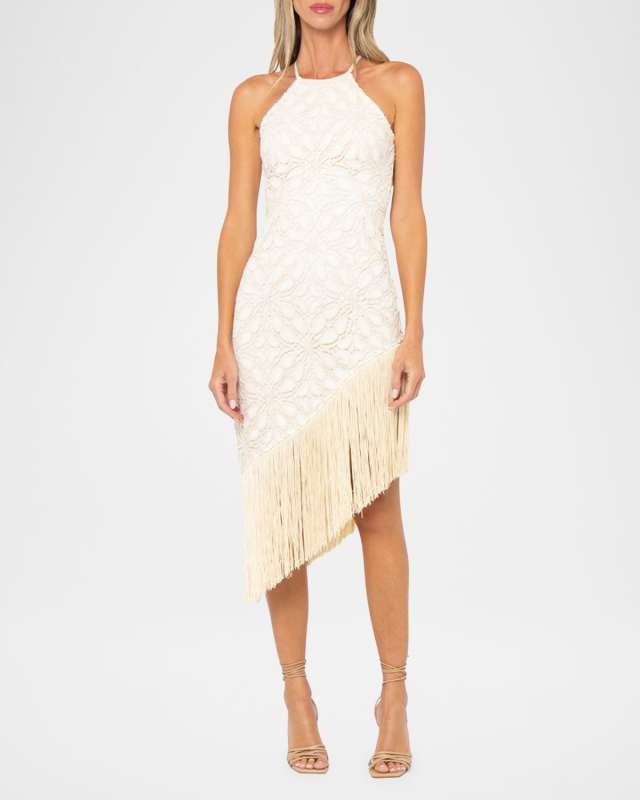 Natalie Crochet Fringe-Hem Dress